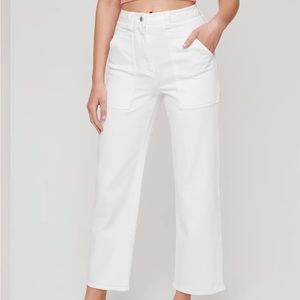 aritzia wilfred free modern utility pant size 2 in white (oak)